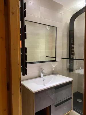 Salle de bains dans l'établissement Superbe appt 2 chambres Arc 1950