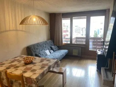 Coin salon dans l'établissement Appartement 2 pièces au pied des pistes, exposé Sud-Ouest, 5 couchages à Tignes - FR-1-449-29