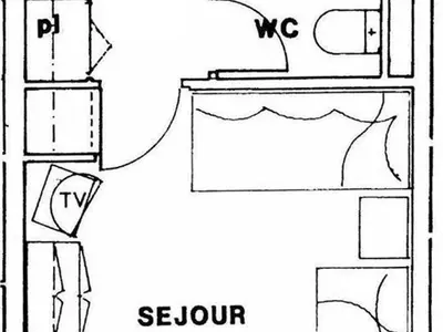 Plan de l'établissement Appartement 2 pièces avec balcon au pied des pistes, 4 personnes - FR-1-455-14
