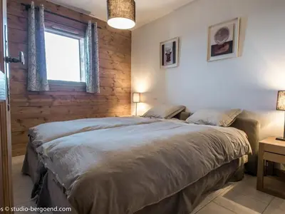 Un ou plusieurs lits dans un hébergement de l'établissement Appartement aux Arcs 1800 - 6 pers, parking, wifi - FR-1-352-18