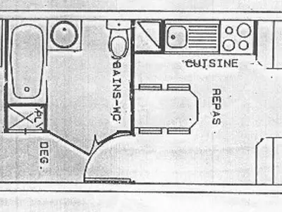 Plan de l'établissement Studio rez-de-pistes accessible handicapés, 4 personnes - FR-1-455-24