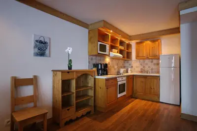 Cuisine ou kitchenette dans l'établissement Chalet des Neiges : La Cime Des Arcs