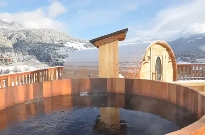 Vue générale sur la montagne ou vue sur la montagne depuis l'hôtel