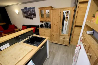 Cuisine ou kitchenette dans l'établissement Appartement Le Thuria