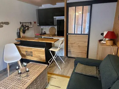 Cuisine ou kitchenette dans l'établissement Studio rénové avec grande terrasse ensoleillée - FR-1-464-2