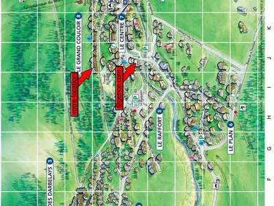 Plan de l'établissement Appartement chaleureux avec grand balcon sud, 6 pers, au centre de Pralognan - FR-1-464-52