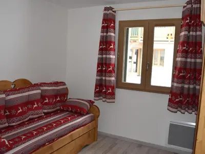 Un ou plusieurs lits dans un hébergement de l'établissement Appartement neuf 4 pièces centre-ville, 8 personnes, Pralognan-la-Vanoise - FR-1-464-58