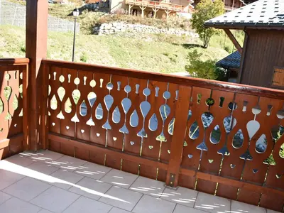 Balcon ou terrasse dans l'établissement Duplex familial 4 pièces proche pistes - 7 pers - FR-1-464-61