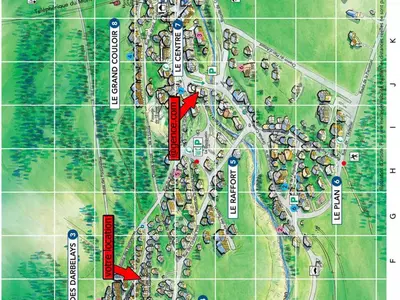 Plan de l'établissement 2 Pièces chaleureux, proche pistes, 6 pers. - FR-1-464-62