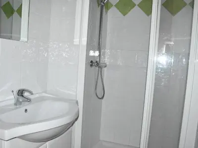 Salle de bains dans l'établissement Appartement au dernier étage avec 2 balcons, proche téléphérique - FR-1-464-87