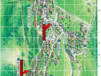 Plan de l'établissement Studio 4 pers, 20m des pistes, calme été, proche centre - FR-1-464-101