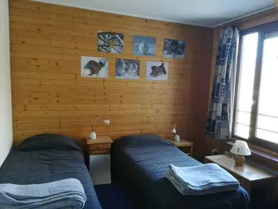 Un ou plusieurs lits dans un hébergement de l'établissement Appartement 2 pièces, vue montagne à Tignes - FR-1-449-170
