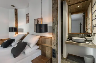Un ou plusieurs lits dans un hébergement de l'établissement Chalet Chez Sylvain