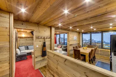 Coin salon dans l'établissement Appartement d'exception Tignes