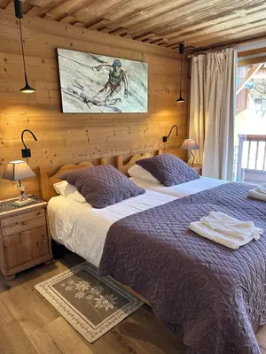 Un ou plusieurs lits dans un hébergement de l'établissement Chalet Barmaz