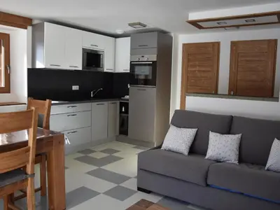 Cuisine ou kitchenette dans l'établissement Beau 2 pièces neuf dans chalet à Pralognan - 4 pers - FR-1-464-142