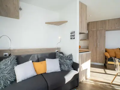 Coin salon dans l'établissement Apartment Les Tufs - Val Claret-5 by Interhome