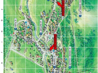 Plan de l'établissement Beau 2 pièces neuf, balcon sud, idéal 4 pers. - FR-1-464-141