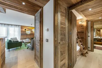 Coin salon dans l'établissement Appartement Ourson - LES CHALETS COVAREL