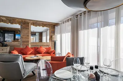 Coin salon dans l'établissement Appartement Blanchot - LES CHALETS COVAREL