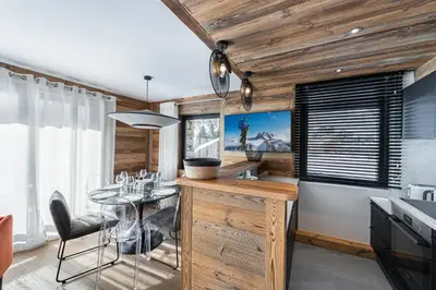 Cuisine ou kitchenette dans l'établissement Appartement Blanchot - LES CHALETS COVAREL