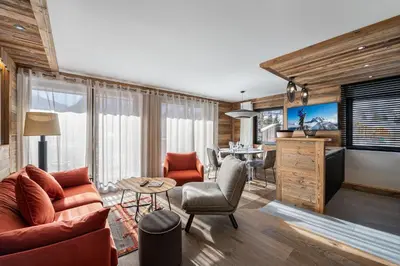 Coin salon dans l'établissement Appartement Blanchot - LES CHALETS COVAREL