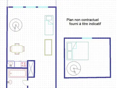 Plan de l'établissement Duplex lumineux 2 pièces à Val d'Isère, proche pistes - FR-1-411-299