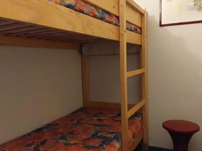 Un ou plusieurs lits dans un hébergement de l'établissement Appartement 2 pièces pour 5 pers., vue vallée, Charmettoger, animaux admis - FR-1-411-231