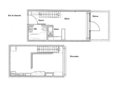Plan de l'établissement Appartement 5 pers, animaux admis, WiFi, balcon, Arc 1800 - FR-1-411-250