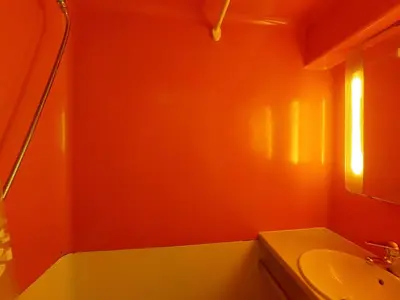Salle de bains dans l'établissement Studio cosy pour 2 aux Arcs 1800 avec Wifi - FR-1-411-293