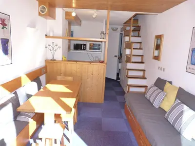 Cuisine ou kitchenette dans l'établissement Duplex 3 pièces 6 pers proche pistes à Arc 1800 - FR-1-411-40