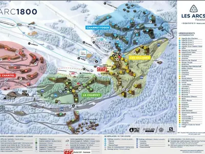 Plan de l'établissement Studio skis aux pieds pour 4 pers. à Arc 1800 avec balcon - FR-1-411-54
