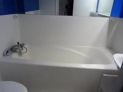 Salle de bains dans l'établissement Charmant duplex pour 6 à Arc 1800, proche pistes, avec balcons sud/nord - FR-1-411-179