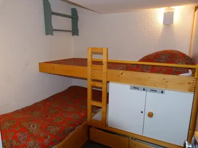 Un ou plusieurs lits superposés dans un hébergement de l'établissement Duplex 2 pièces pour 5 pers. proche pistes à Arc 1800, animaux admis - FR-1-411-238