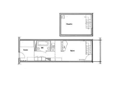 Plan de l'établissement Appartement skis aux pieds pour 7 personnes, animaux admis, Les Arcs 1800 - FR-1-411-240