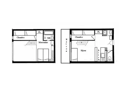 Plan de l'établissement Appartement duplex 8 pers, skis aux pieds, animaux acceptés - FR-1-411-383