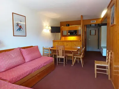 Cuisine ou kitchenette dans l'établissement Appartement 2 pièces 6 pers, balcon, animaux admis, WiFi, Arc 1800 - FR-1-411-417