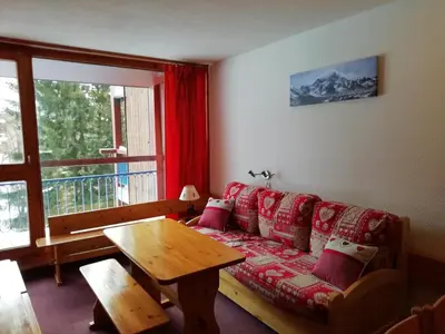 Coin salon dans l'établissement Appartement 2 pièces, 6 pers, animaux admis, Arc 1800 - FR-1-411-418