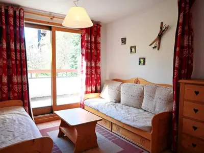 Coin salon dans l'établissement Confortable appartement 3 pièces, 8 pers, animaux admis, Vallandry - FR-1-411-342