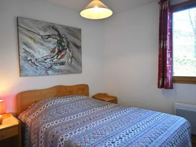 Un ou plusieurs lits dans un hébergement de l'établissement Confortable appartement 3 pièces, 8 pers, animaux admis, Vallandry - FR-1-411-342