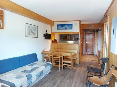 Coin salon dans l'établissement Appartement 2 pièces 6 pers, animaux admis, balcon sud-ouest, proche pistes - FR-1-411-207