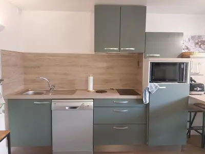 Cuisine ou kitchenette dans l'établissement Studio à Vallandry, 4 pers, près des remontées, animaux admis - FR-1-411-529