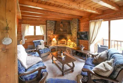 Coin salon dans l'établissement Chalet Nido dell'Aquila