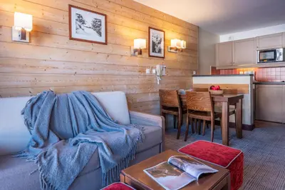 Cuisine ou kitchenette dans l'établissement Résidence Pierre & Vacances Le Belmont