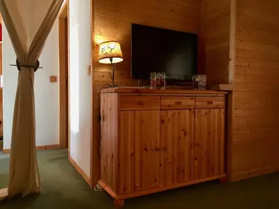 Télévision ou salle de divertissement dans l'établissement Appartement Val d'Isère 6 personnes avec parking
