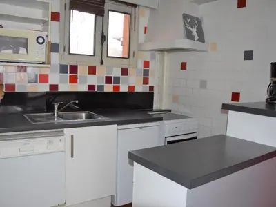 Cuisine ou kitchenette dans l'établissement Emplacement idéal - Rez-de-chaussée spacieux 7 pers, animaux admis - FR-1-464-154