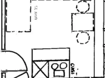 Plan de l'établissement Studio 2 personnes, animaux admis, wifi inclus, proche pistes, Arc 1800 - FR-1-411-270