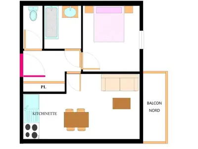 Plan de l'établissement Appartement cosy 4 pers. pied des pistes avec parking et piscine - Lanslebourg - FR-1-508-181