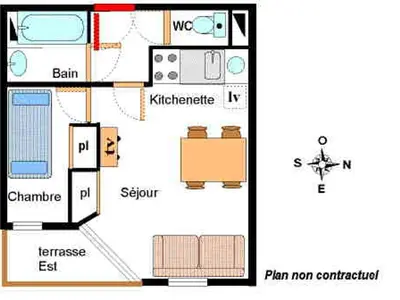 Plan de l'établissement Appartement cosy 4 pers avec WIFI et parking à Lanslevillard - FR-1-508-183