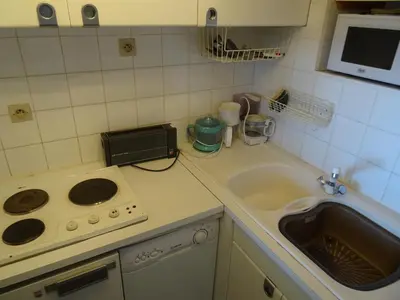 Cuisine ou kitchenette dans l'établissement Studio 4 pers à Vallandry, proche pistes et commerces, animaux admis - FR-1-411-180